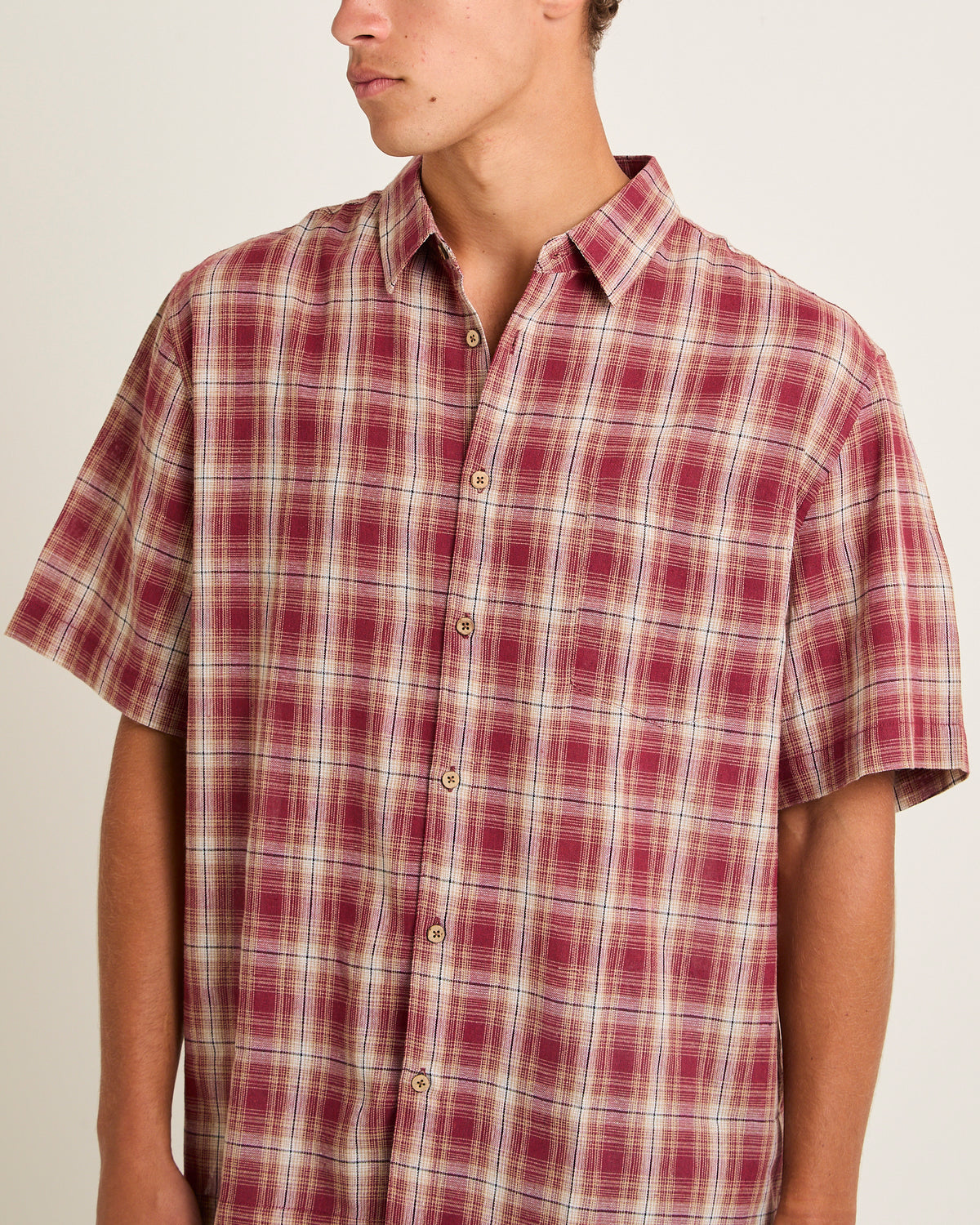 Dazed Check Short Sleeve Resort Shirt RED