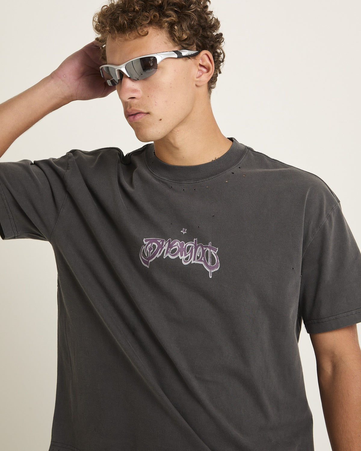 Solar Band Cropped T-Shirt VINTAGE BLACK
