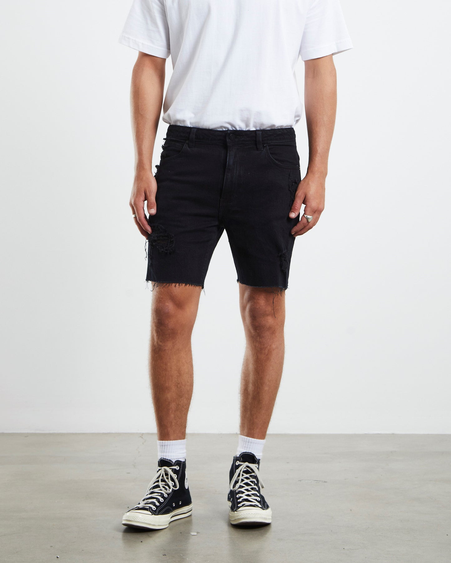 A Dropped Skinny Denim Shorts Mamba Rip