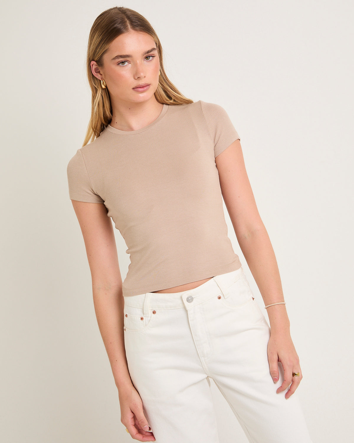 Slinky Fitted T-Shirt STONE