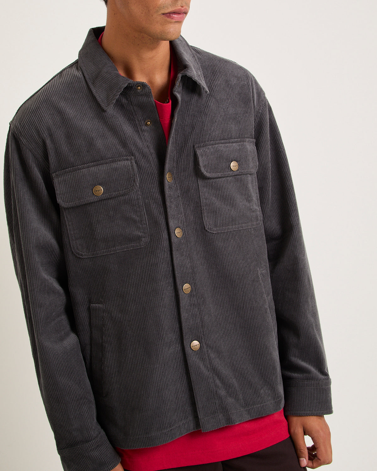 Conditions Corduroy Long Sleeve Overshirt SMOKE