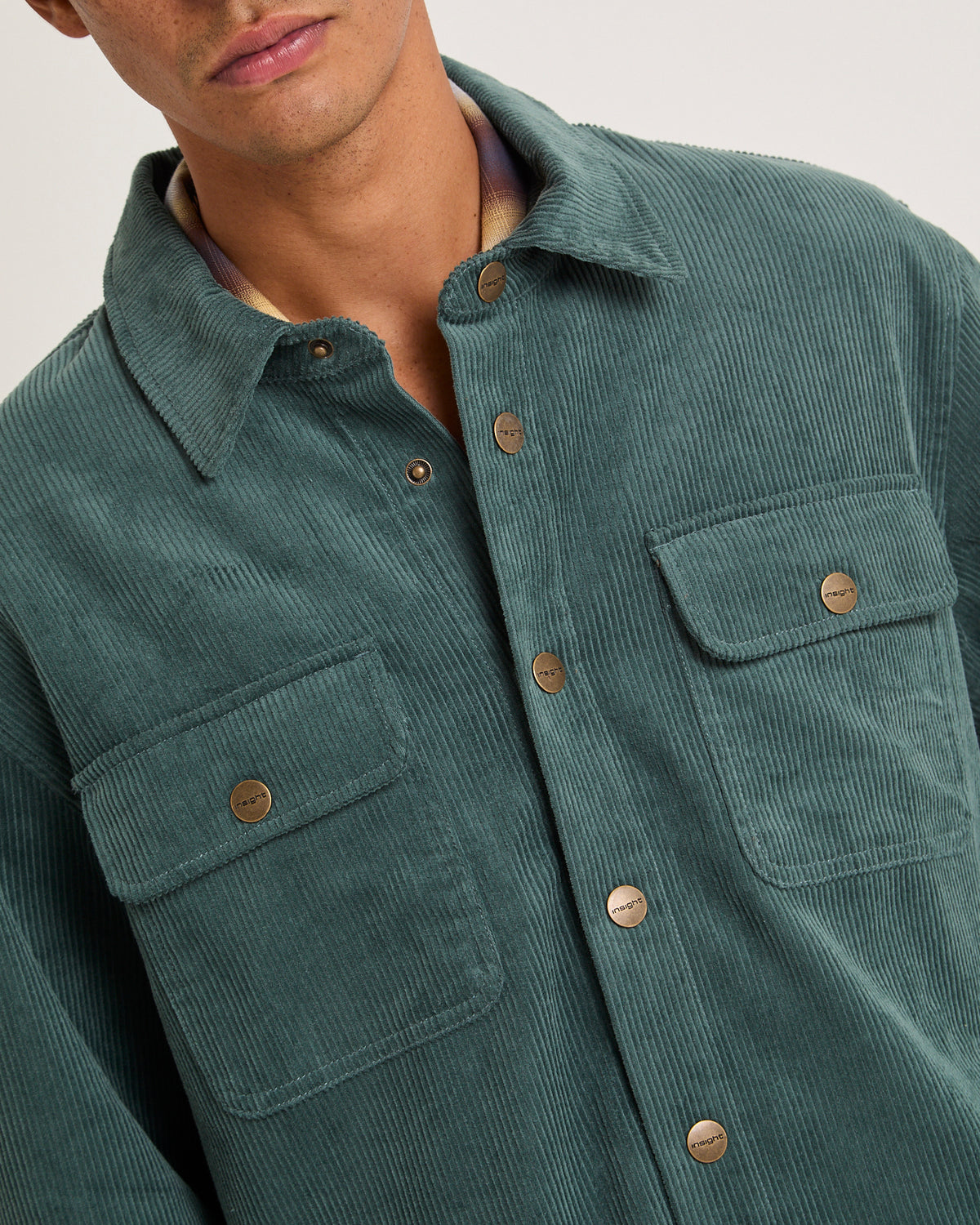 Conditions Corduroy Long Sleeve Overshirt TEAL