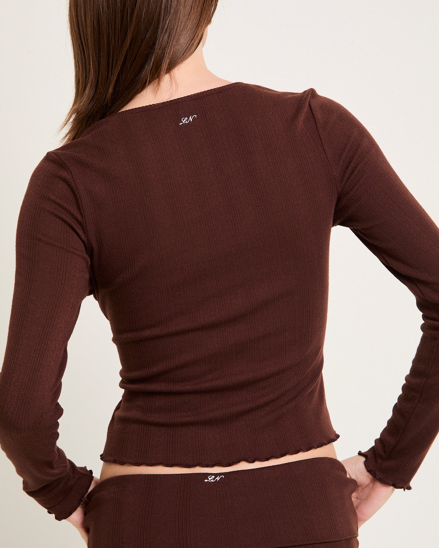 Mia Pointelle Button Long Sleeve