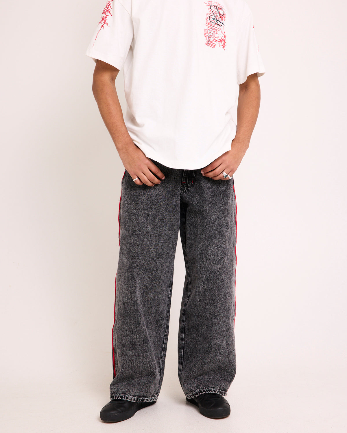 Core Lord Baggy Denim Jeans AGED BLACK