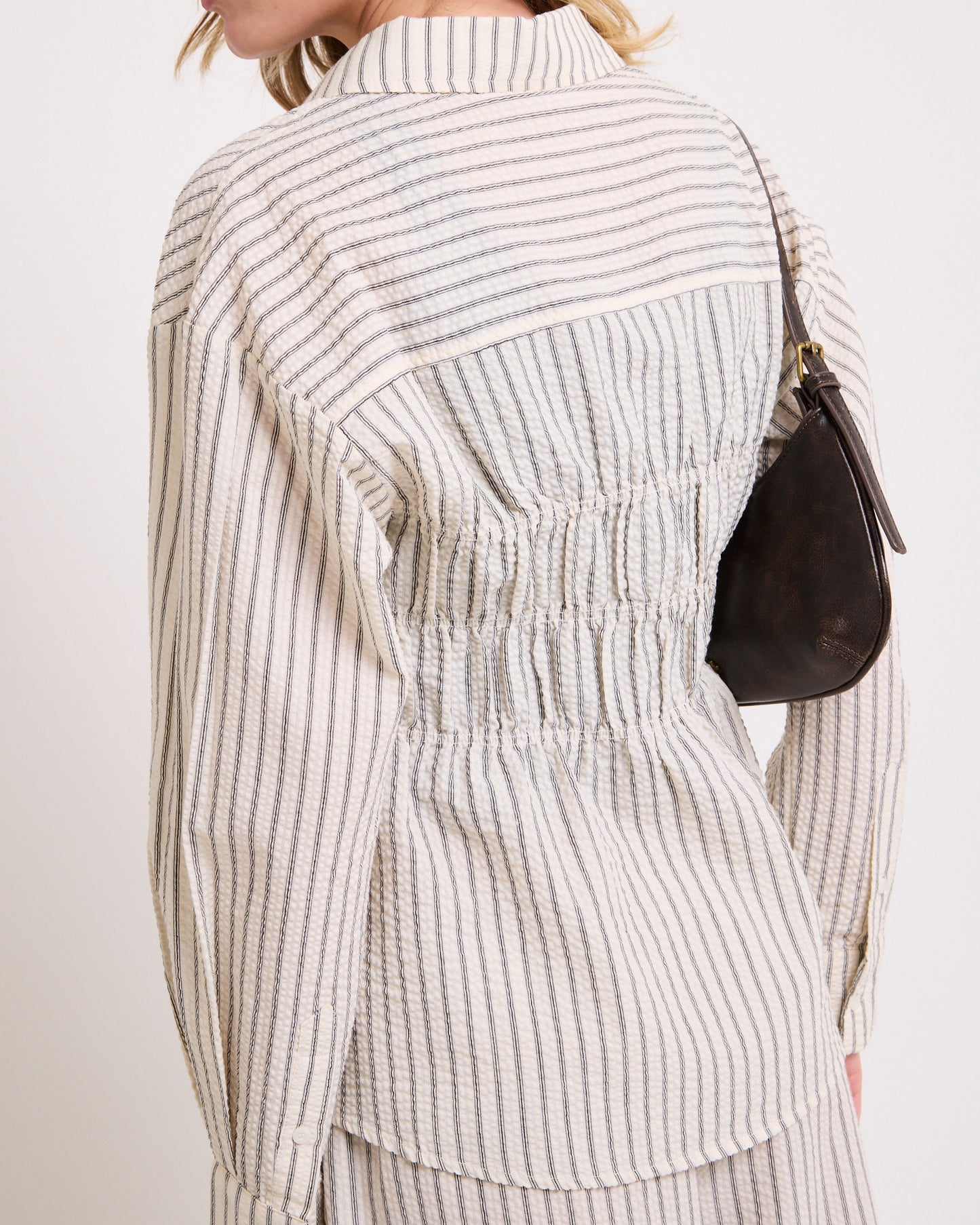 Morgan Stripe Oversized Long Sleeve Shirt