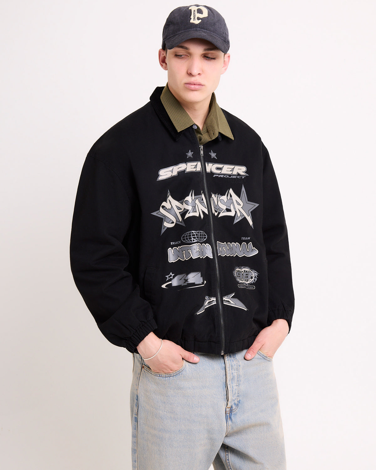 Stacked Logo Jacket BLACK