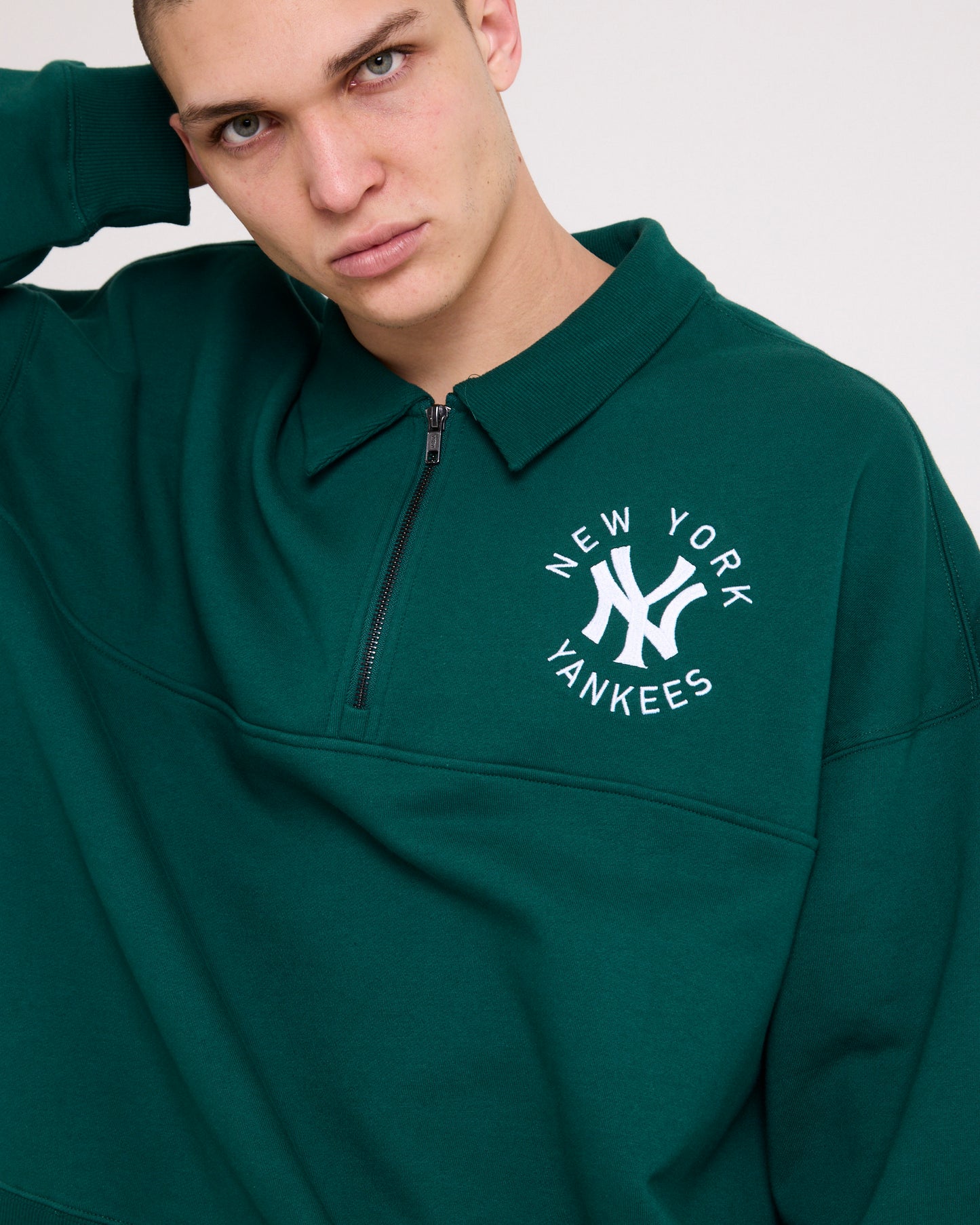 Yankees Half Zip Collared