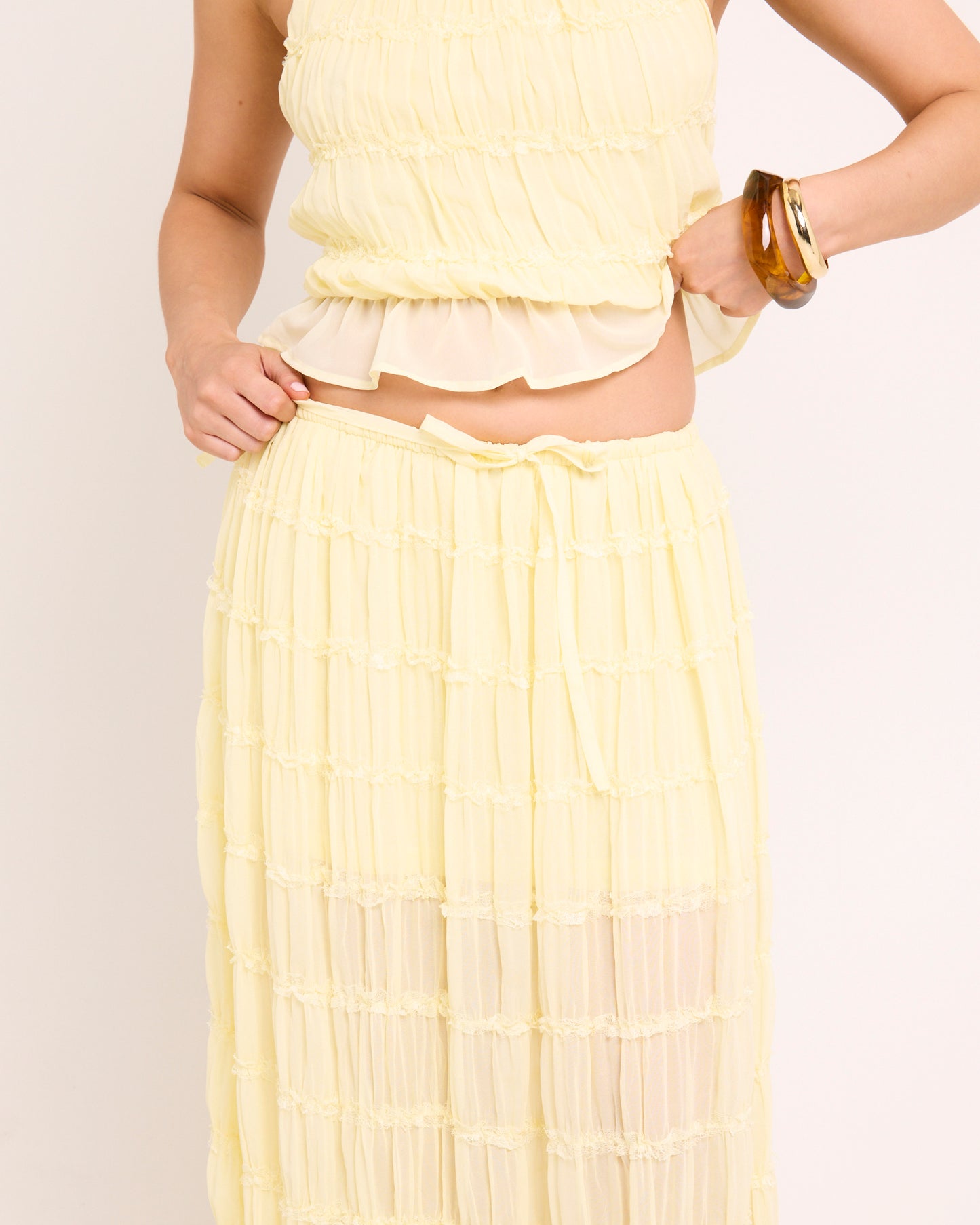 Alda Shirred Maxi Skirt