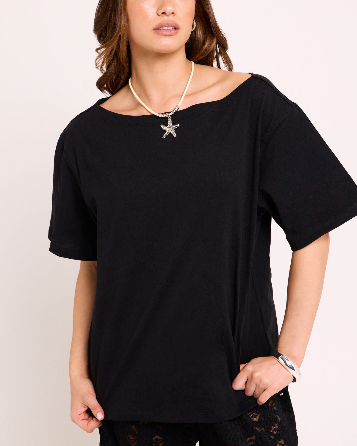 Alexis Asym T-Shirt BLACK
