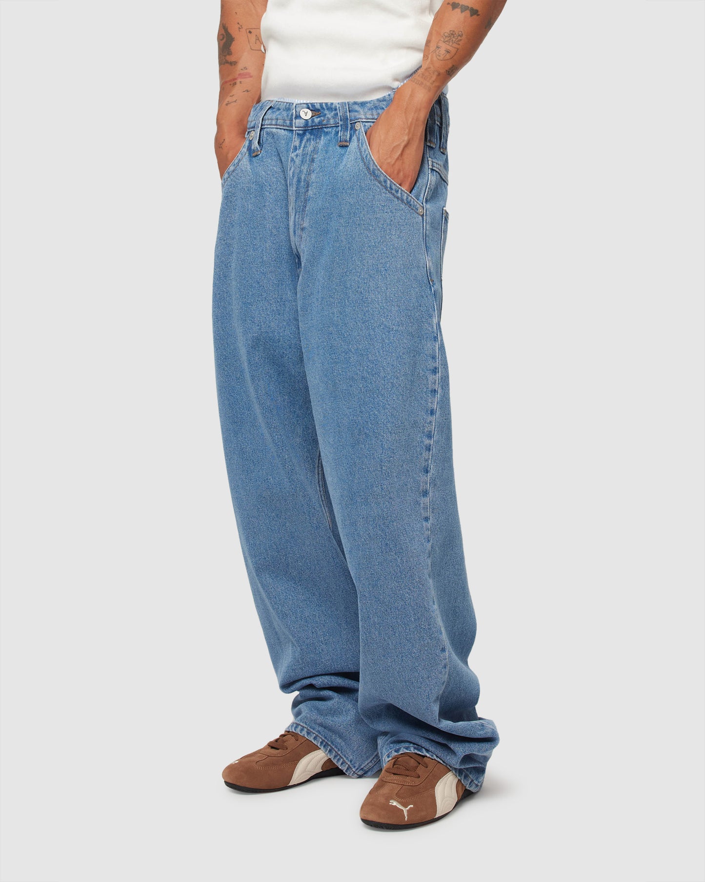 A6 Big Baggy Denim Jeans Corey Patch