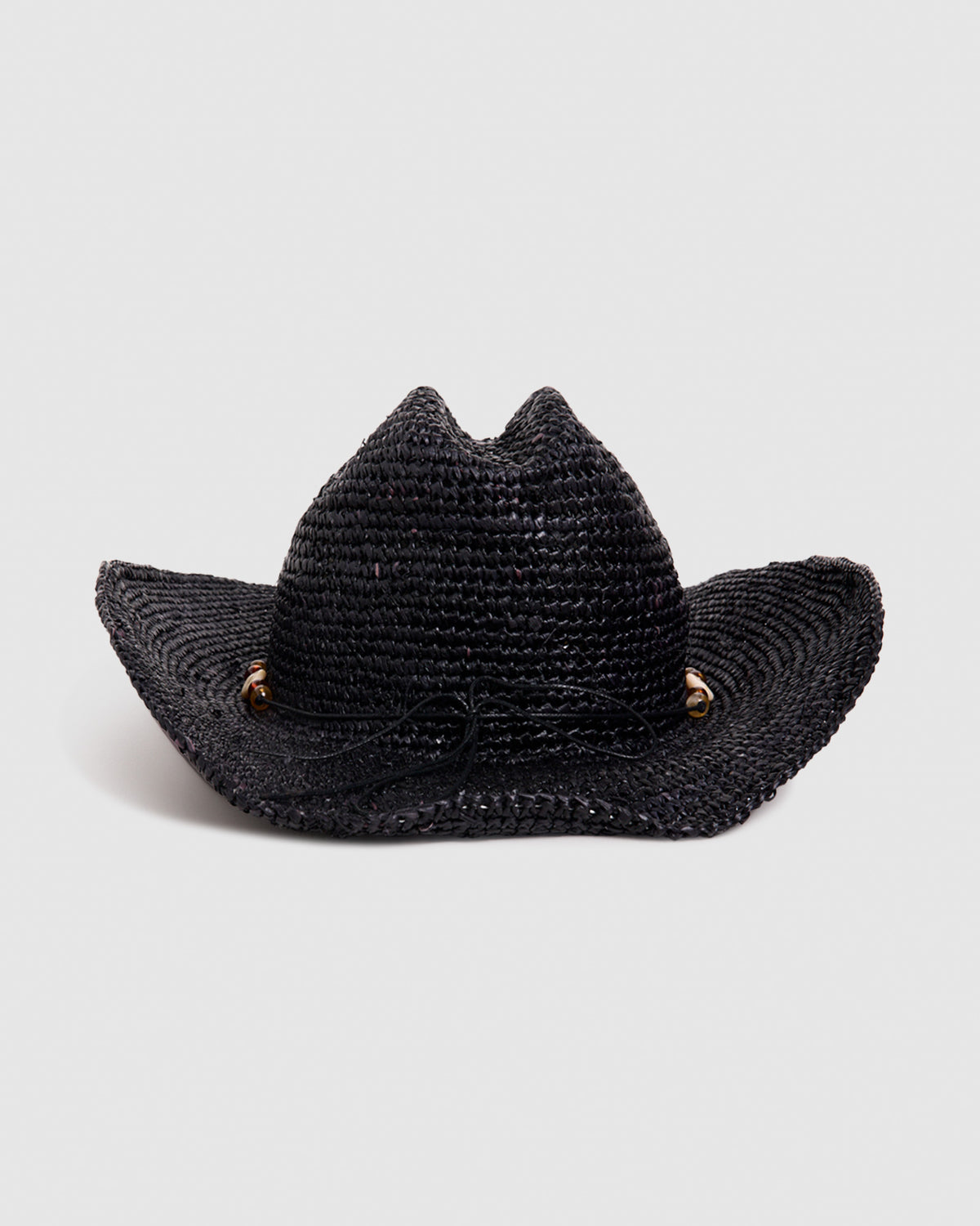 Connie Raffia Cowboy Hat BLACK