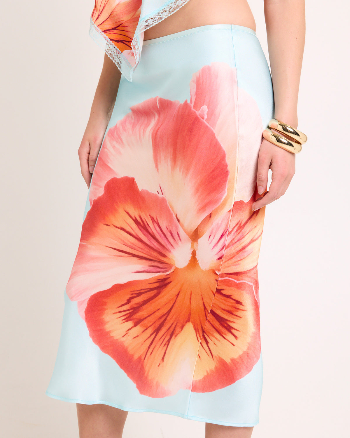 Faye Slip Midi Skirt FLORAL PRINT