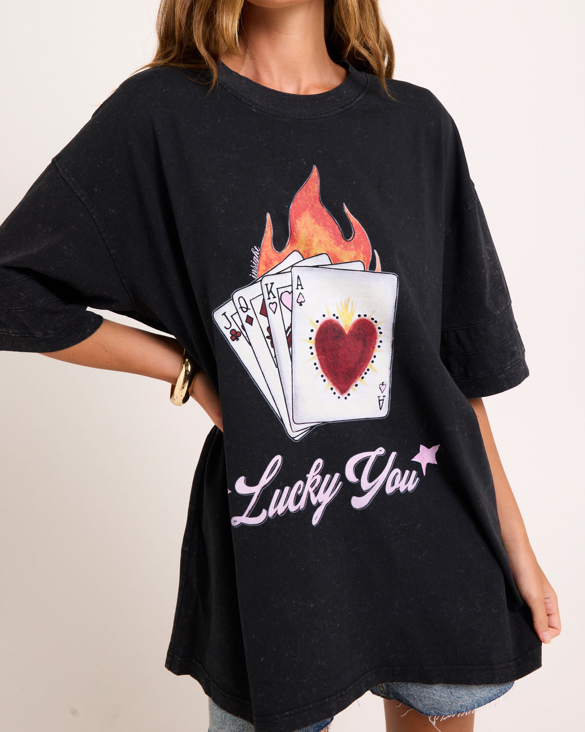 Lucky You Very Oversized T-Shirt BLACK
