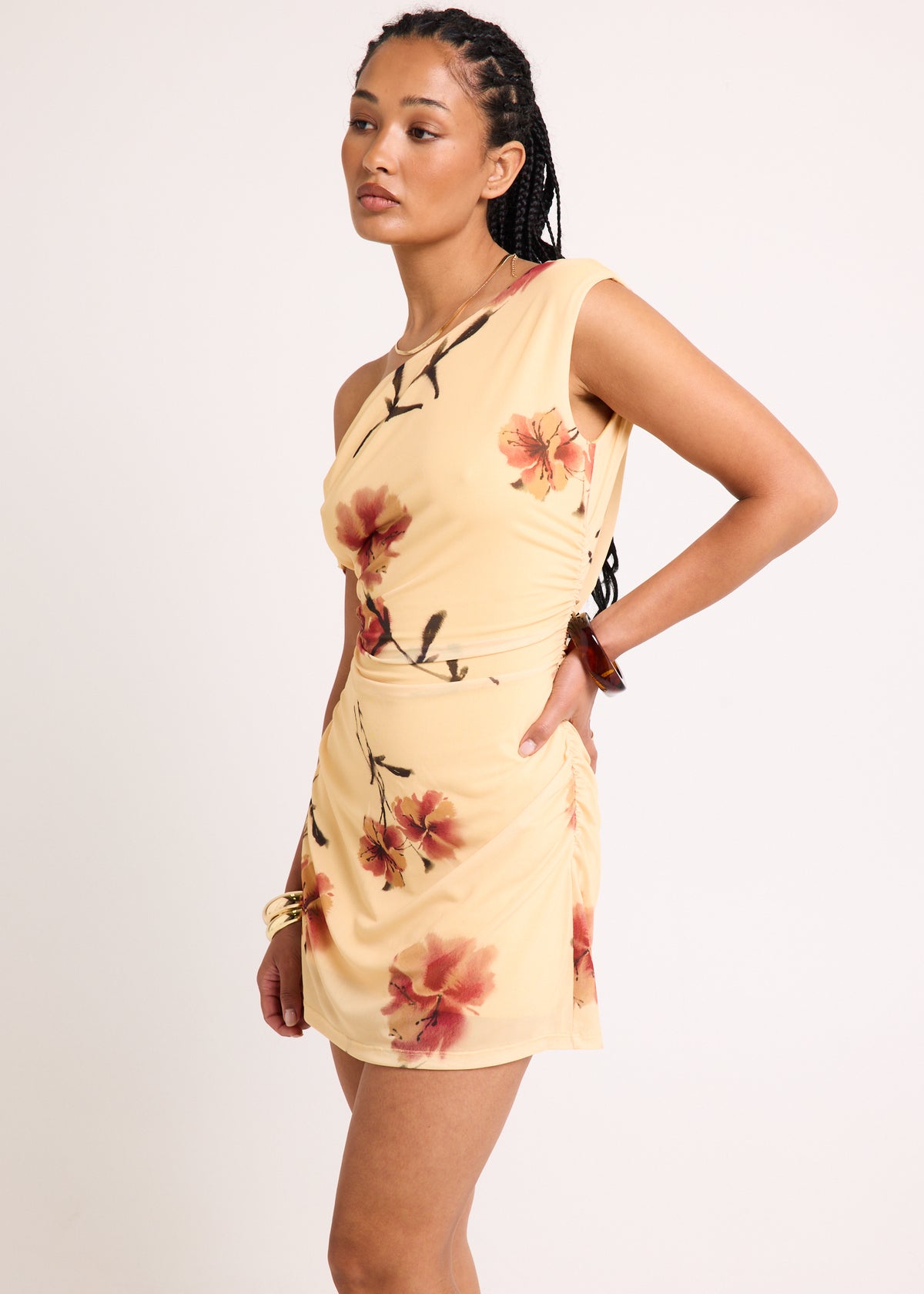 Bella Floral Mini Dress YELLOW
