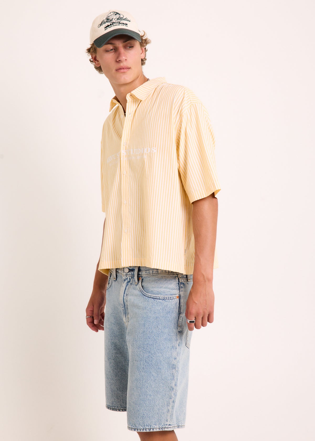 Everyday Cropped Short Sleeve Shirt YELLOW