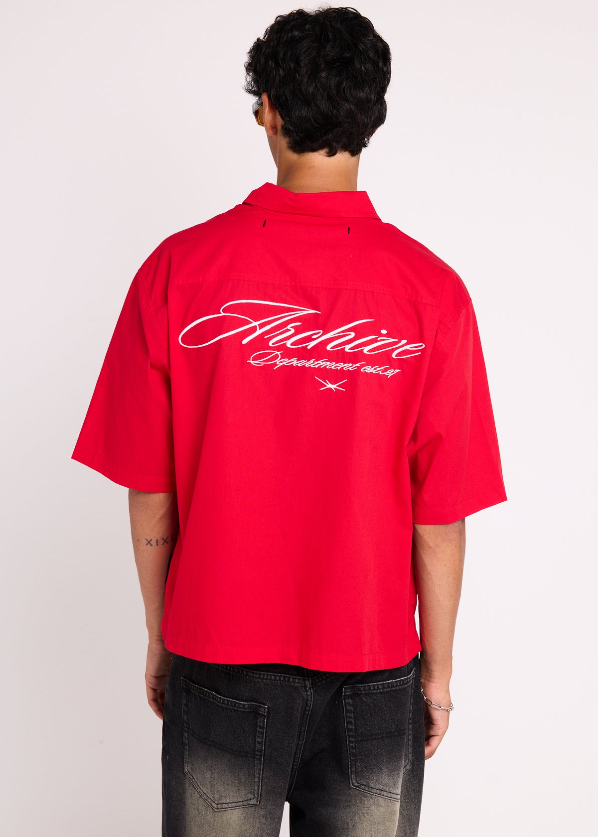 Script Short Sleeve Shirt RED
