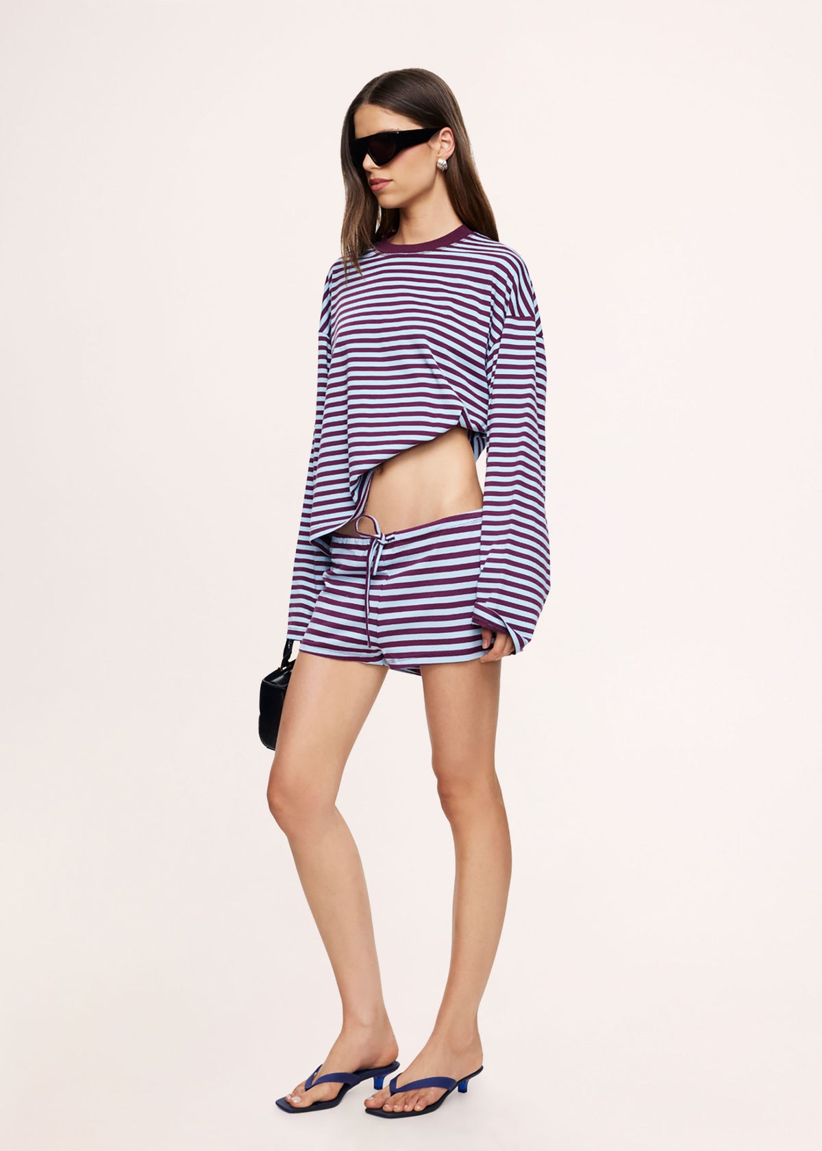 Bloom Long Sleeve Stripe Top EGGPLANT SEA STRIPE