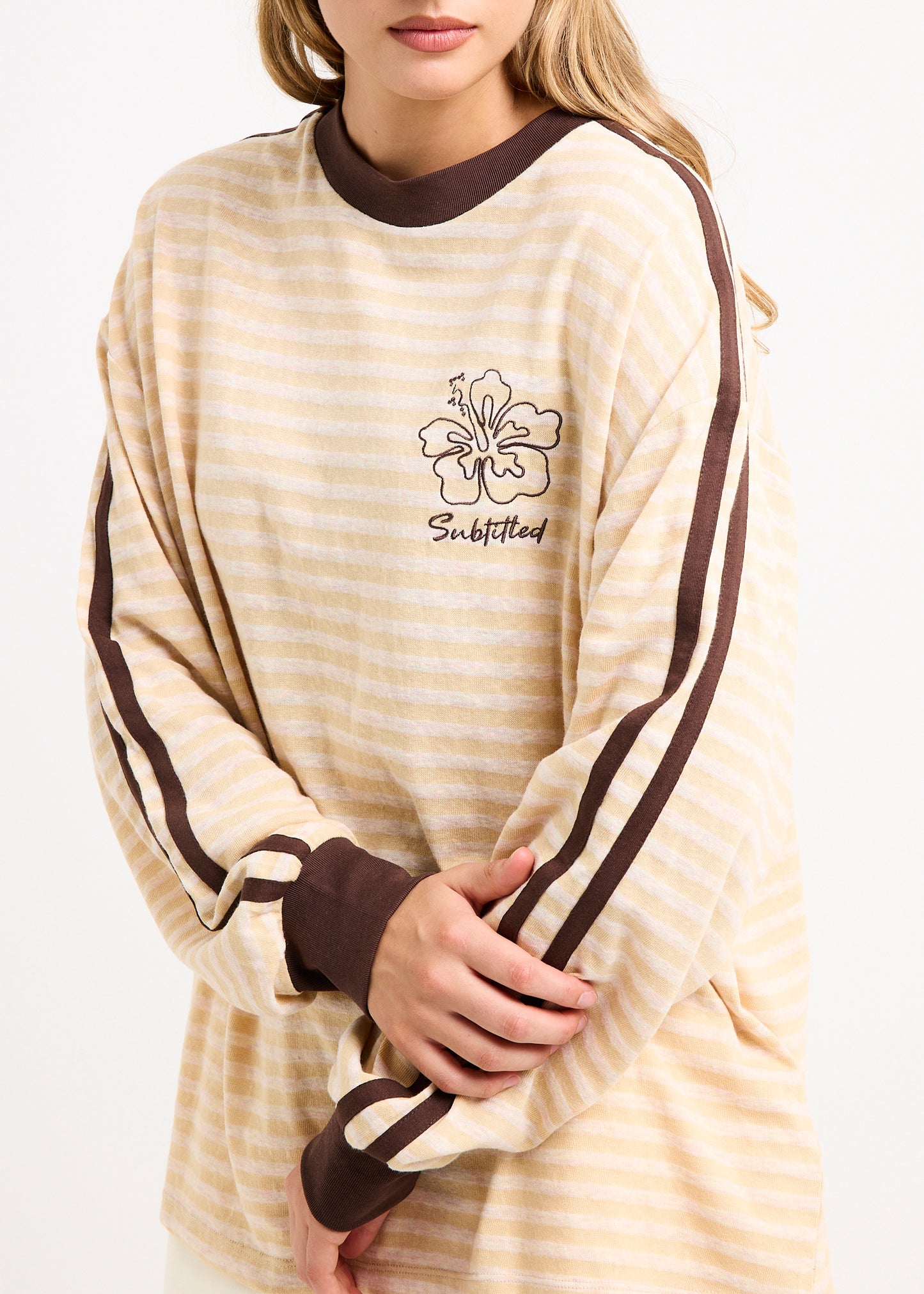 Arizona Contrast Stripe Long Sleeve Top