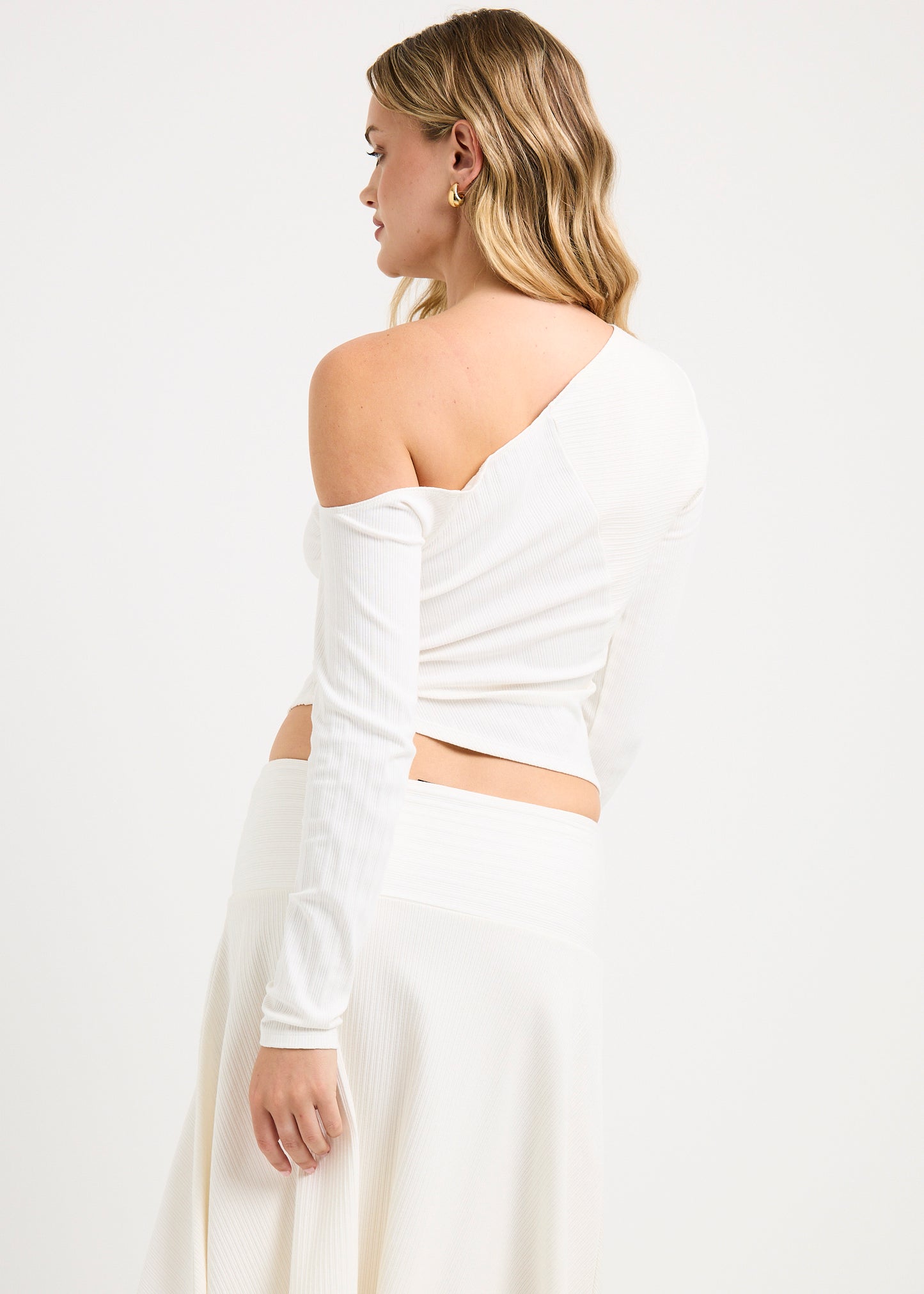 Ashley Ribbed Assymetrical Top