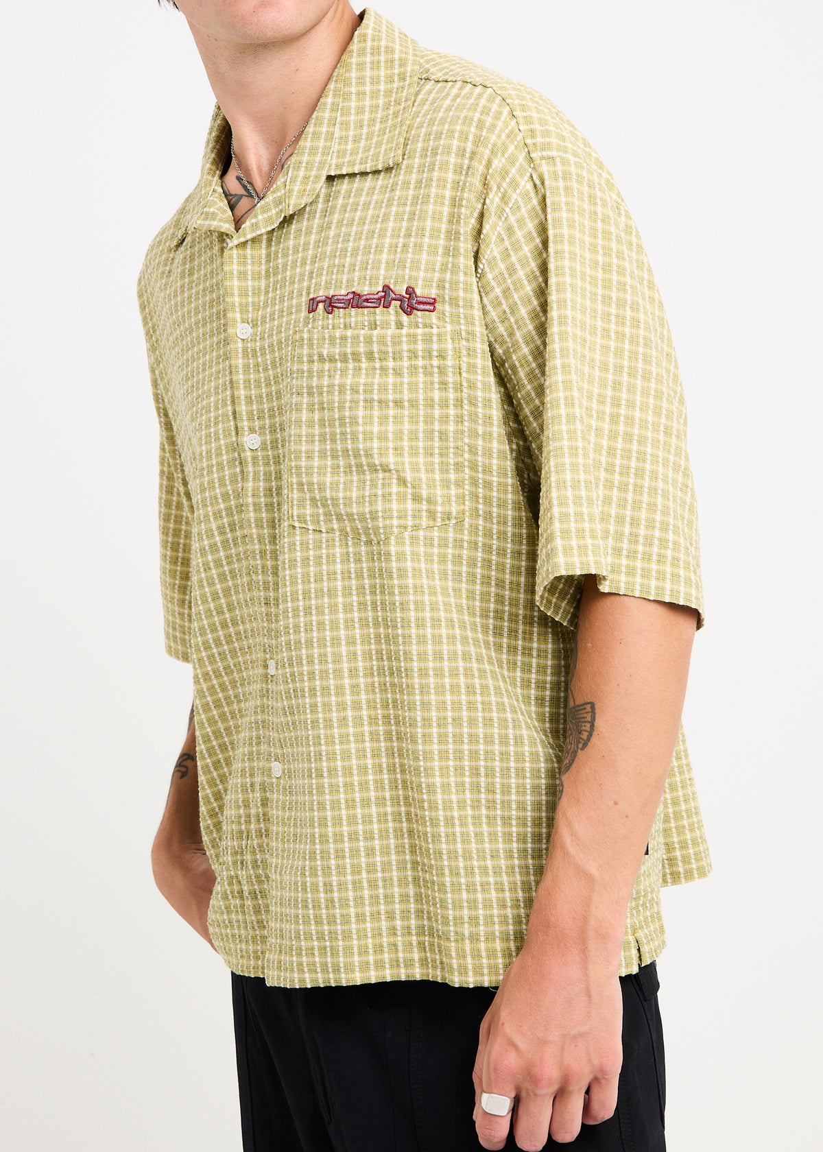 Supply Check Short Sleeve Shirt GREEN