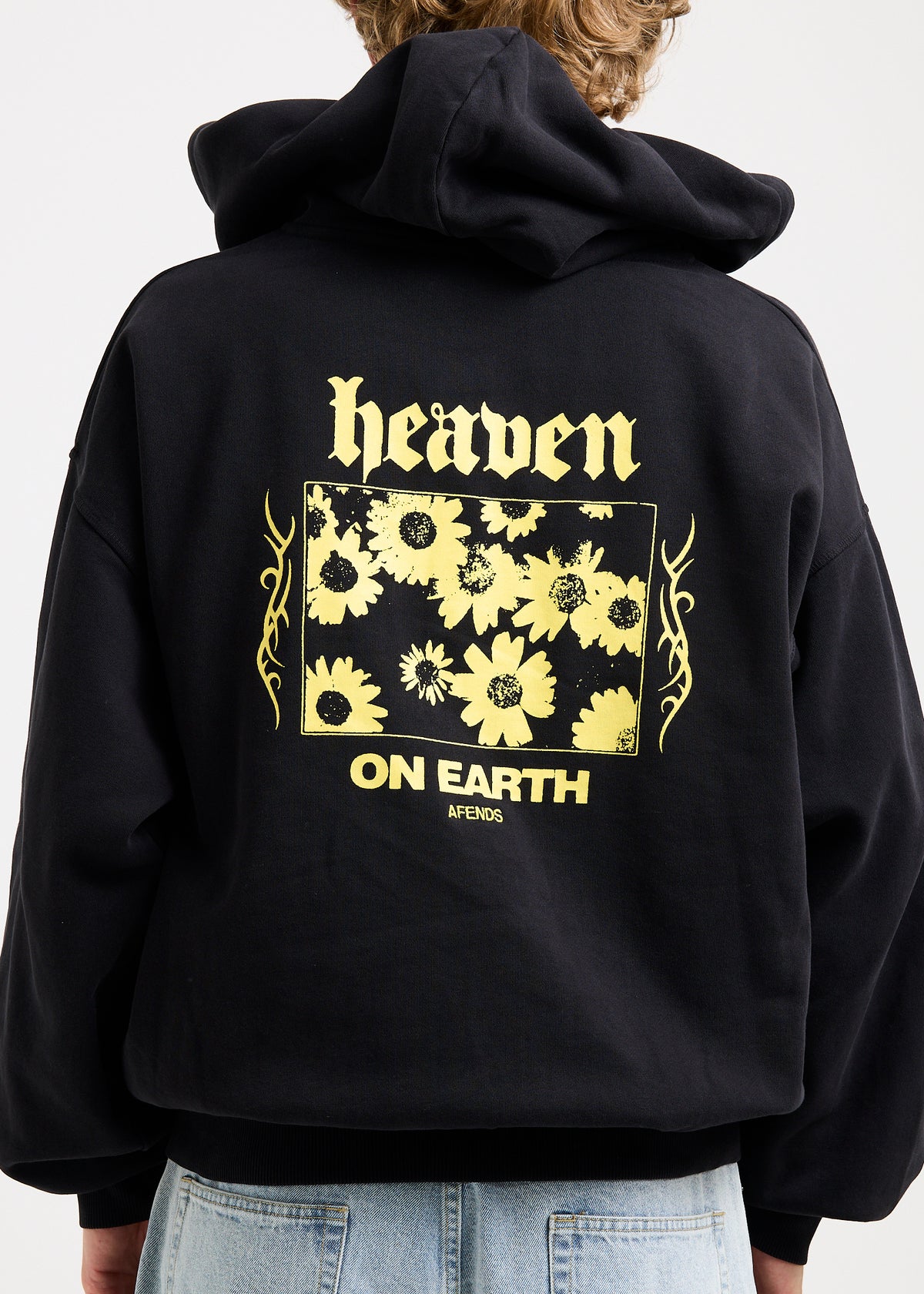 Heaven Boxy Zip Hoodie STONE BLACK