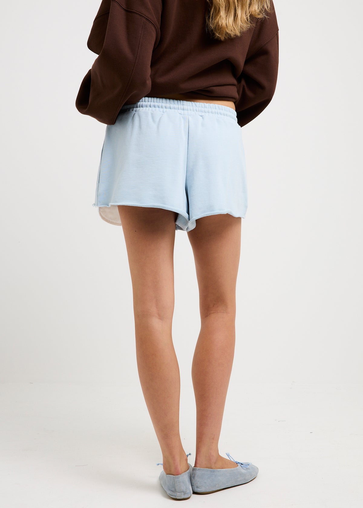 Aloha Cropped Fleece Shorts BLUE