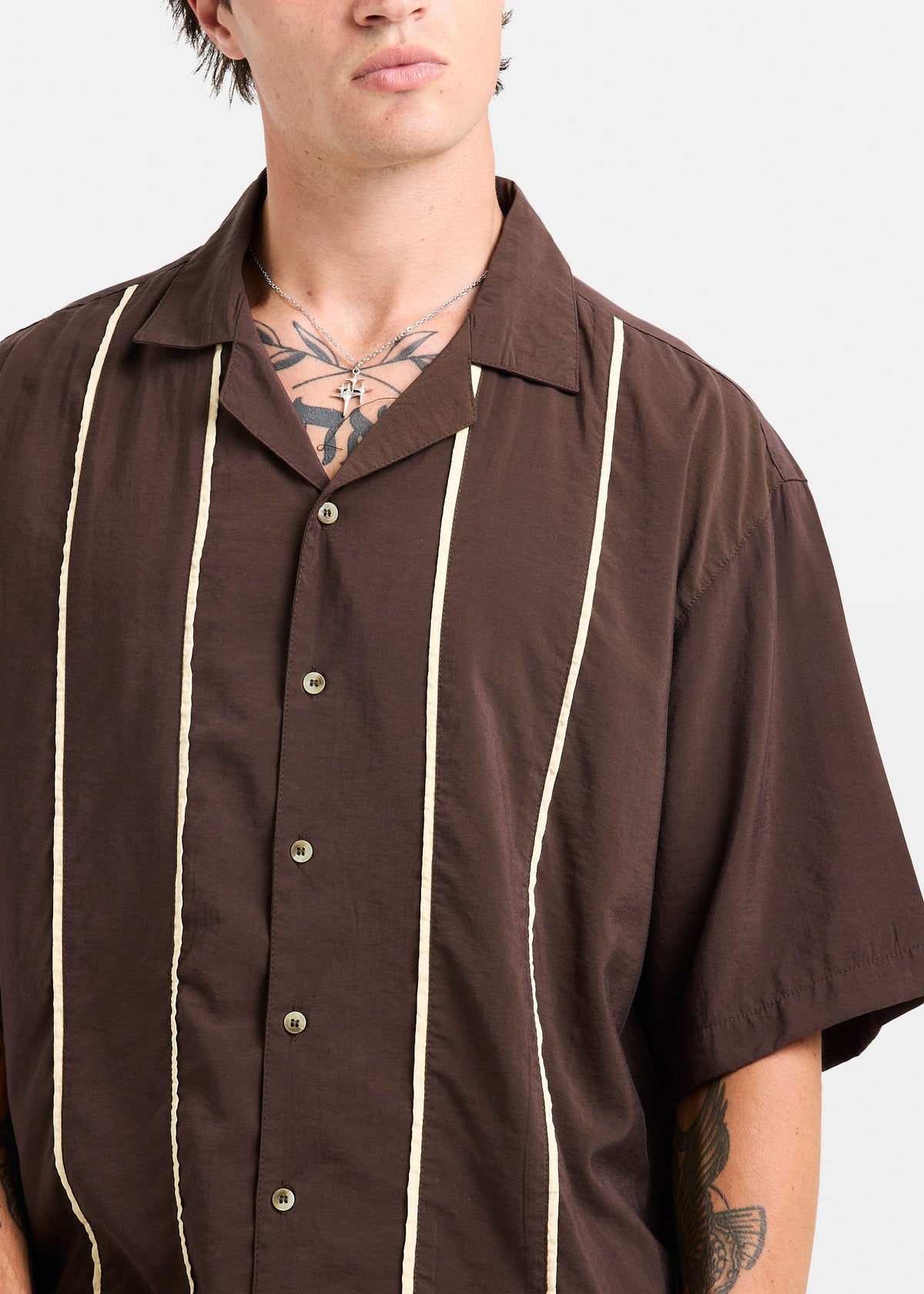 Railroad Bowler Short Sleeve Shirt DARK COCOA