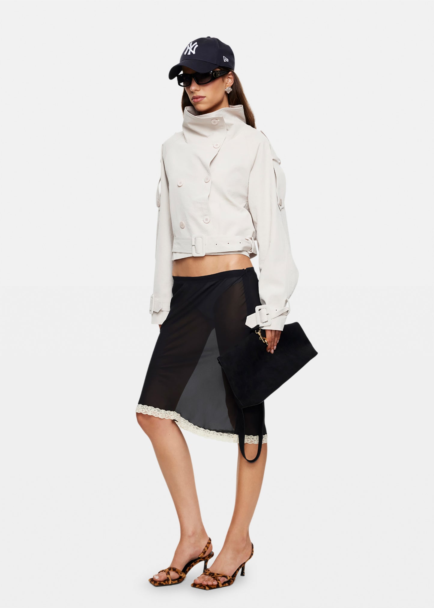 Blanc Cropped Trench