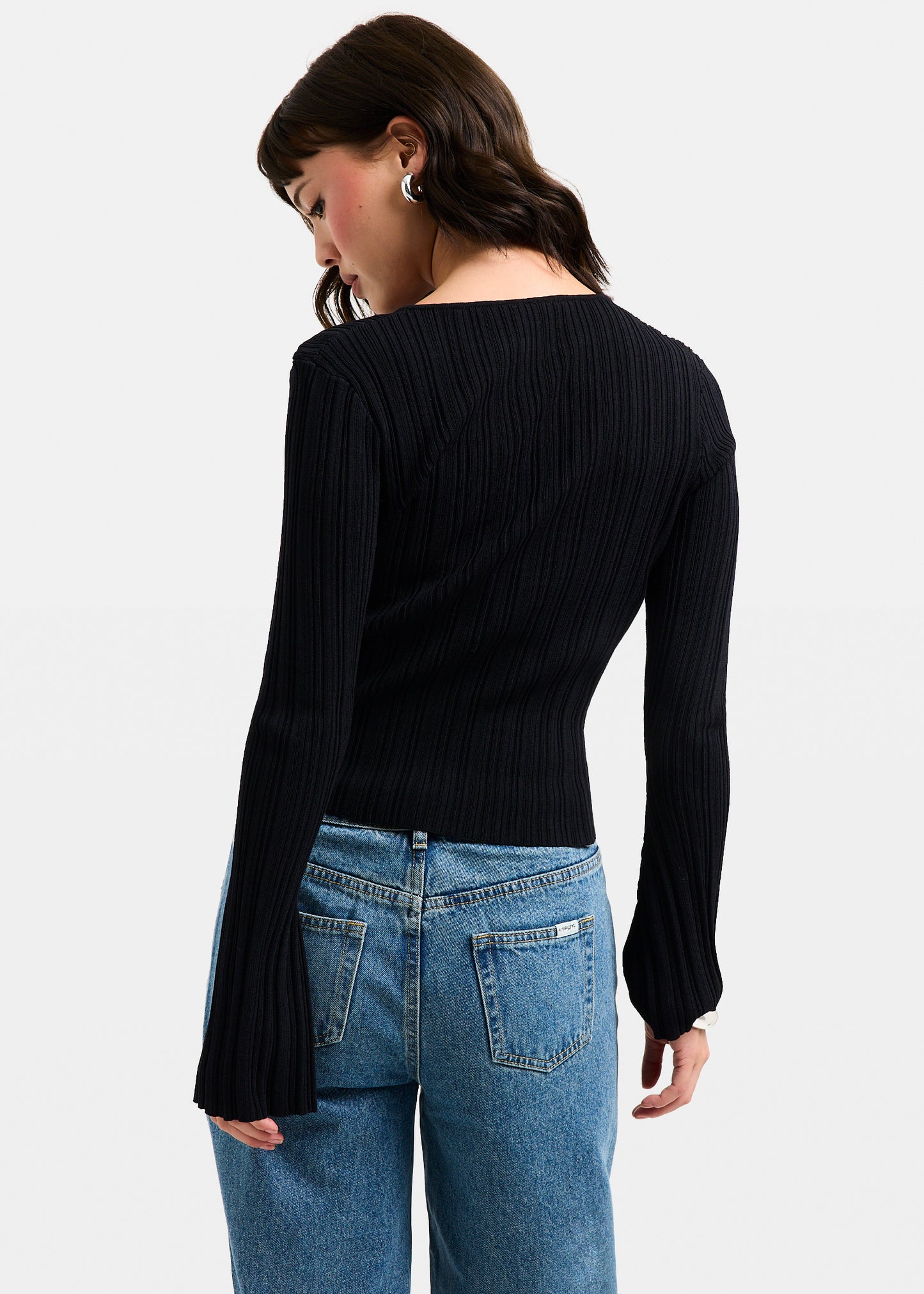 Holland Boat Neck Long Sleeve Knit Top