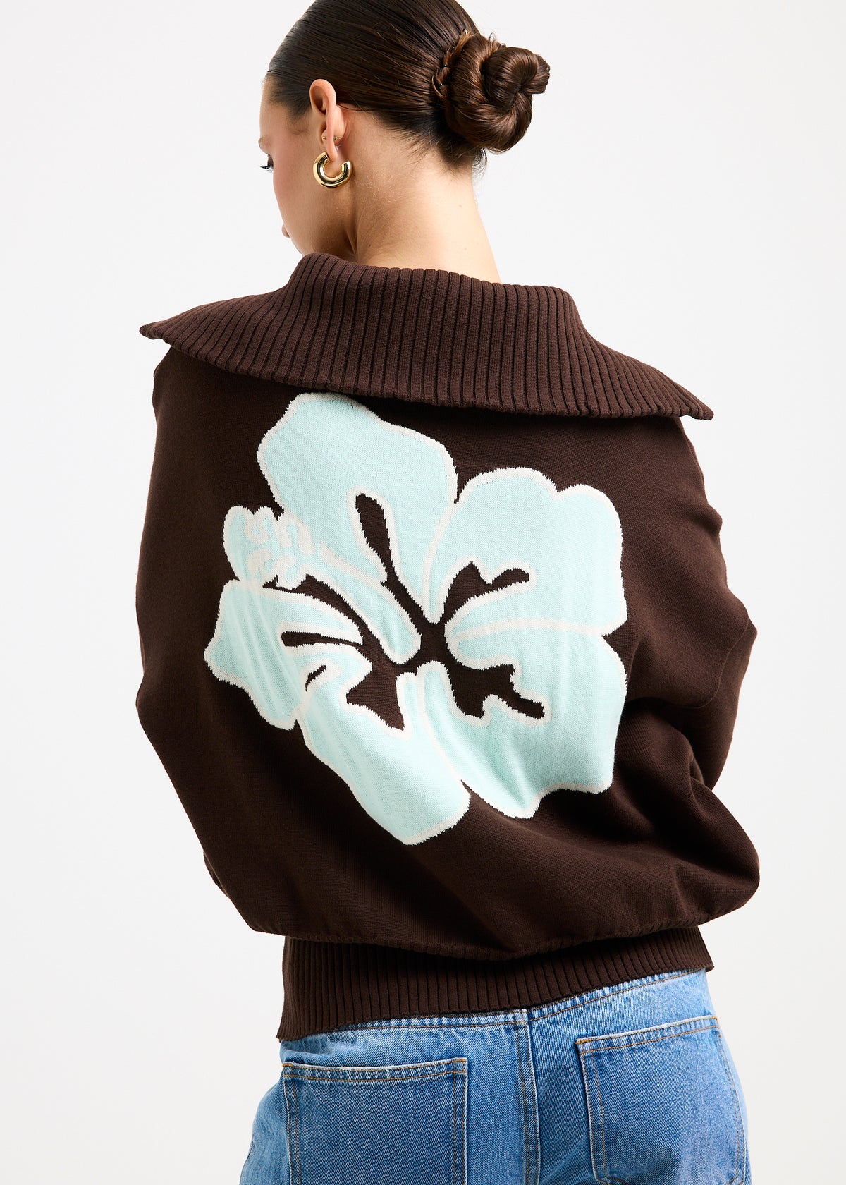 Florian Quarter Zip Jumper CHOCOLATE