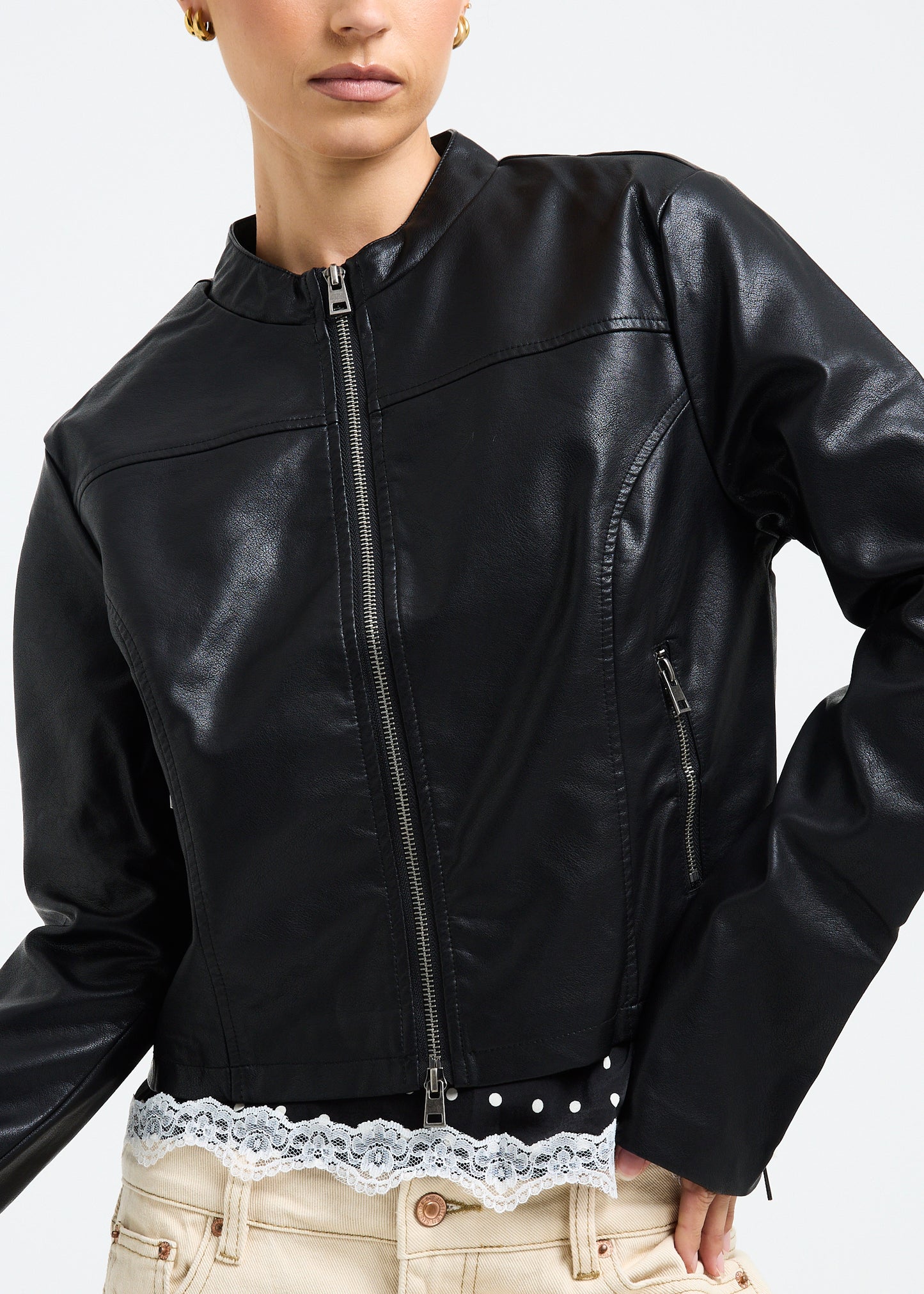 Lea Double Zip PU Jacket