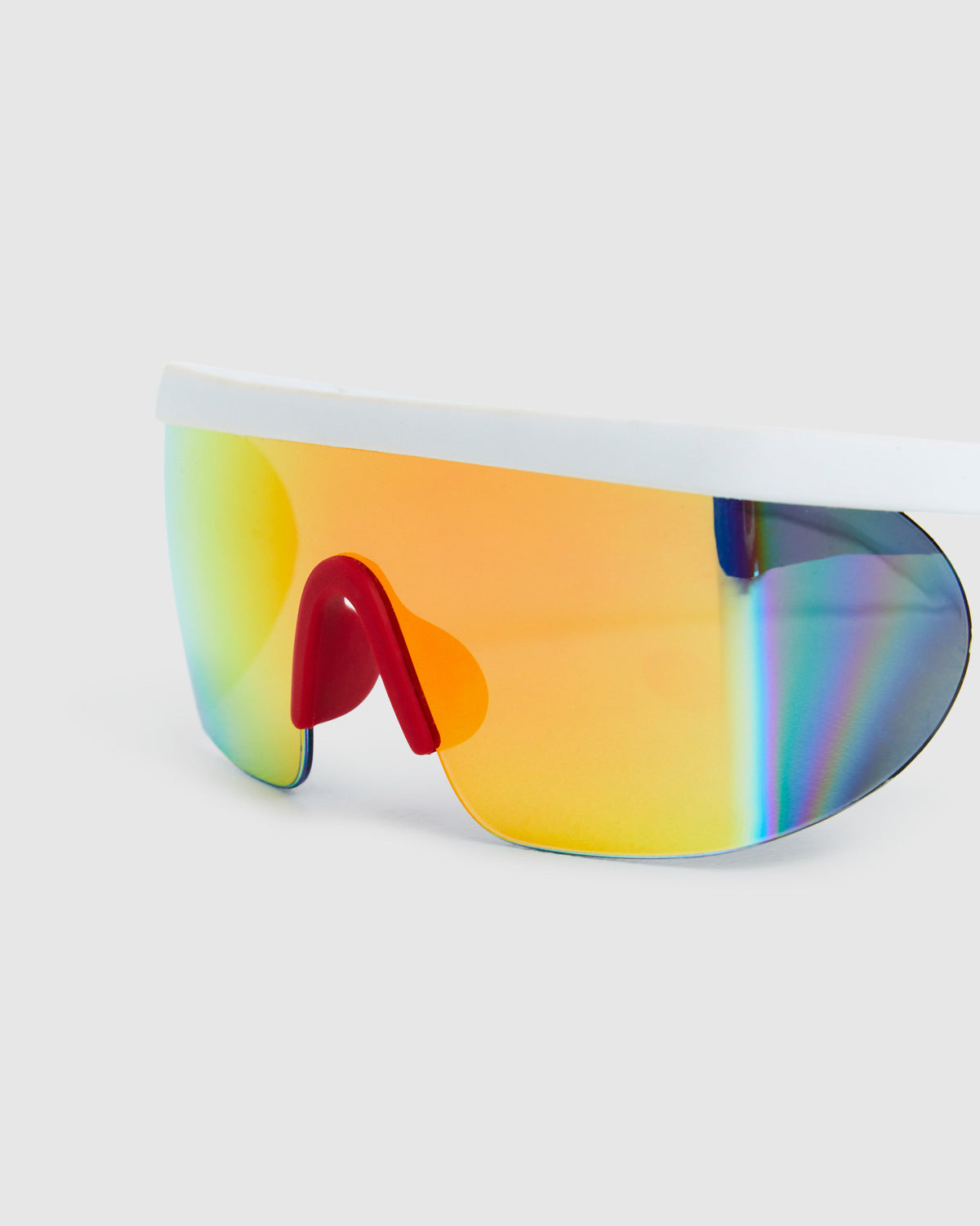 Denver Reflector Shield Sunglasses White WHITE