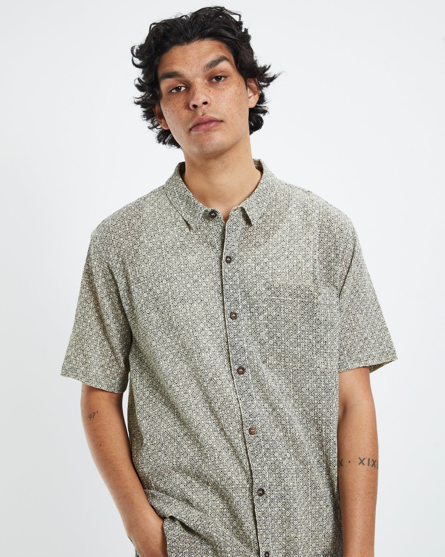Bon Tiki Short Sleeve Shirt Bone
