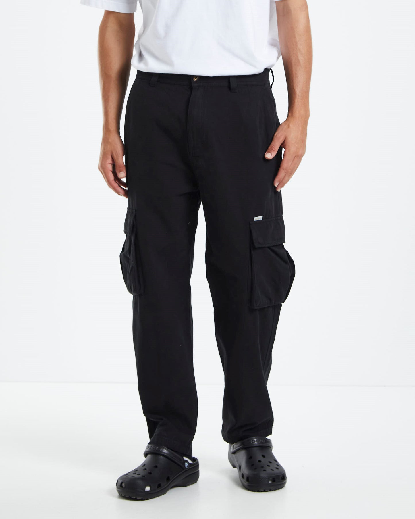 Green Onions Cargo Pants Washed Black