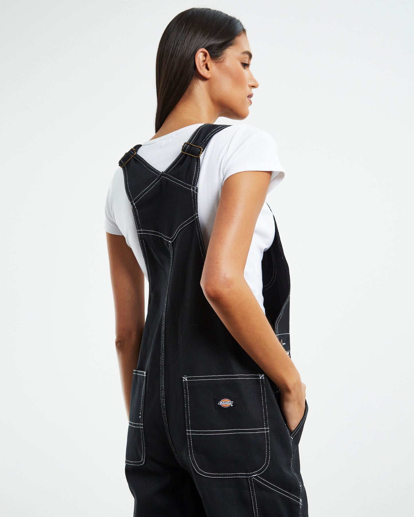 Relaxed Carpenter Overalls Black/White