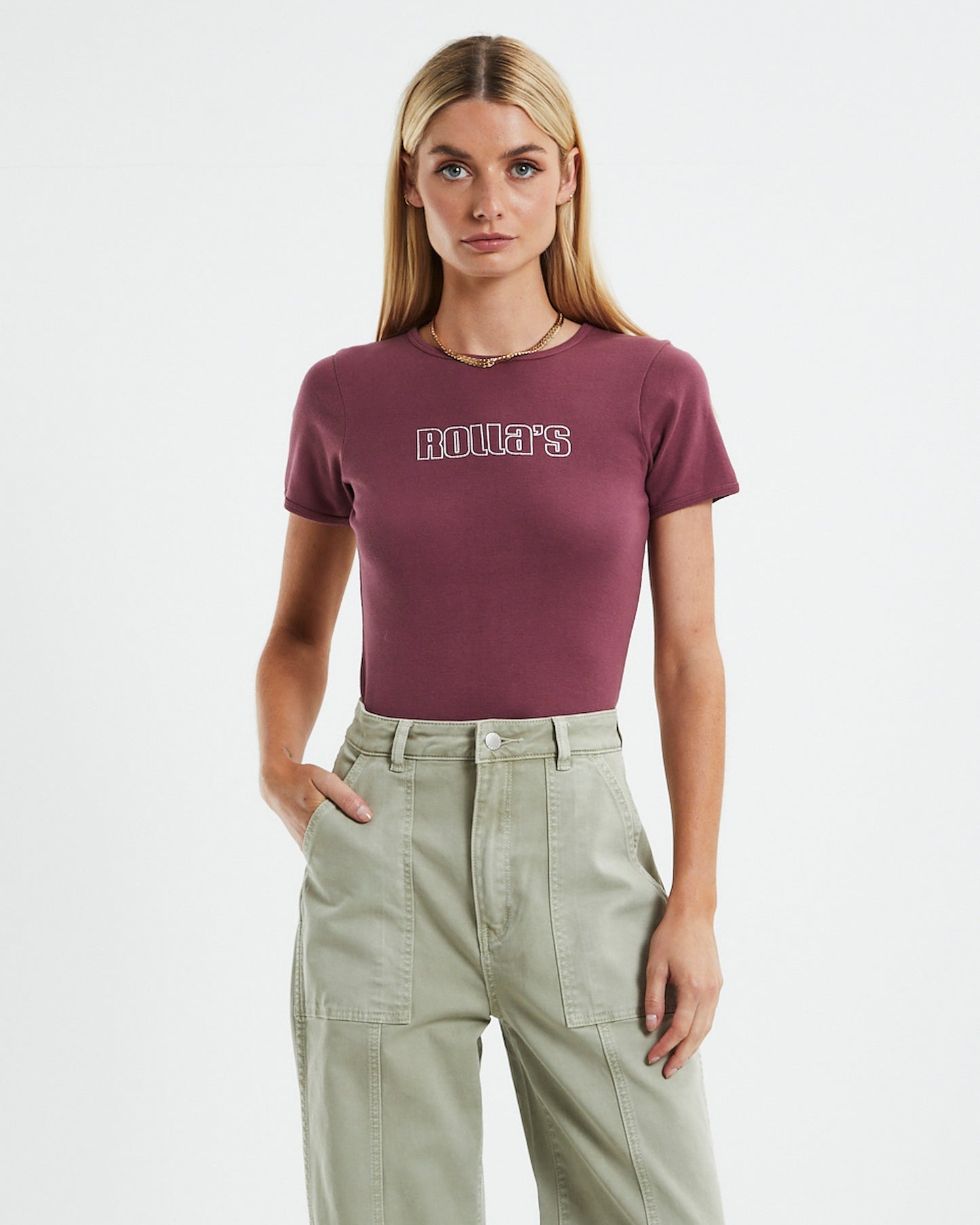 Baby Rib Logo T-Shirt Mulberry