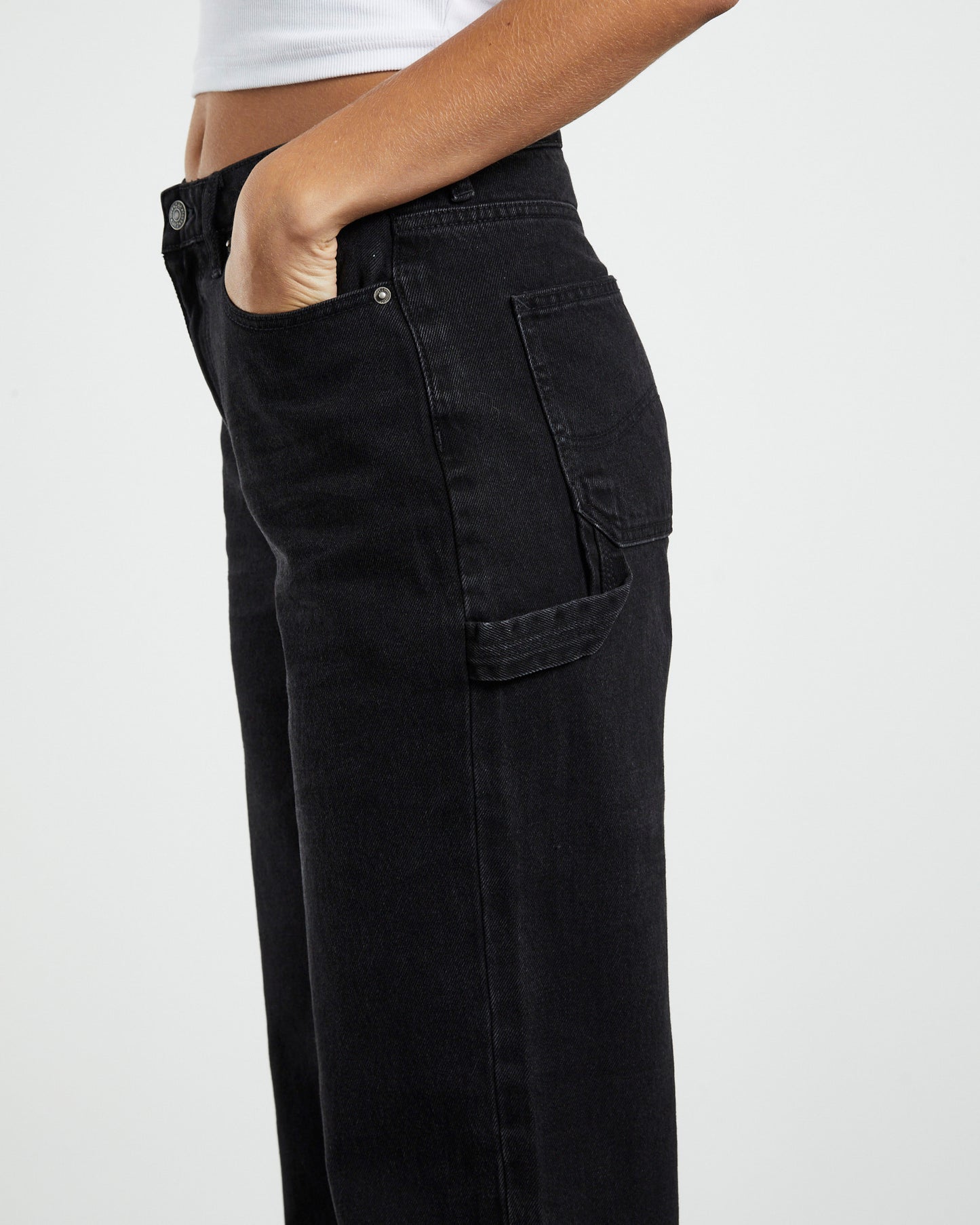 90s Mid Baggy Jeans Record Black