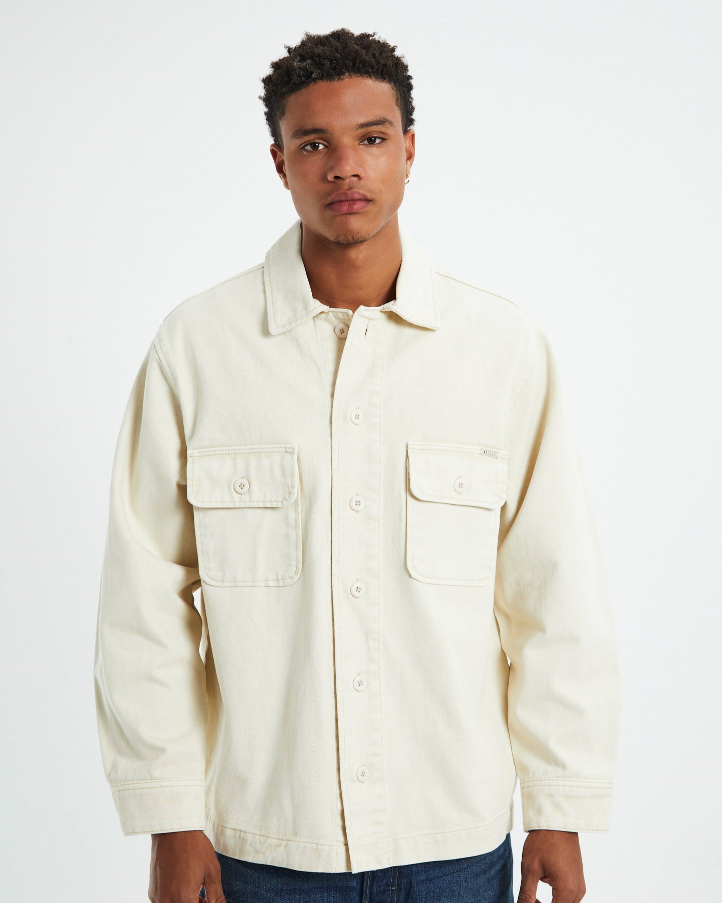 Windsor Twill Long Sleeve Overshirt Natural