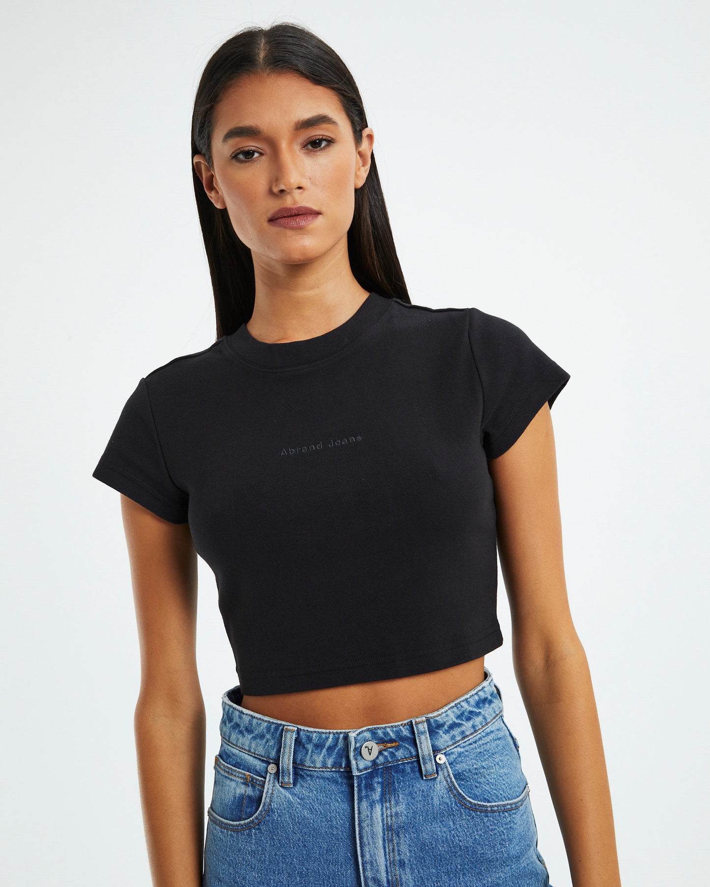 A 90s Crop Tee Black