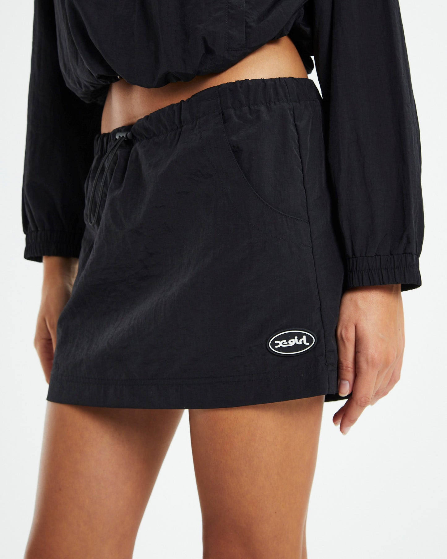 Nylon Mini Skirt Black