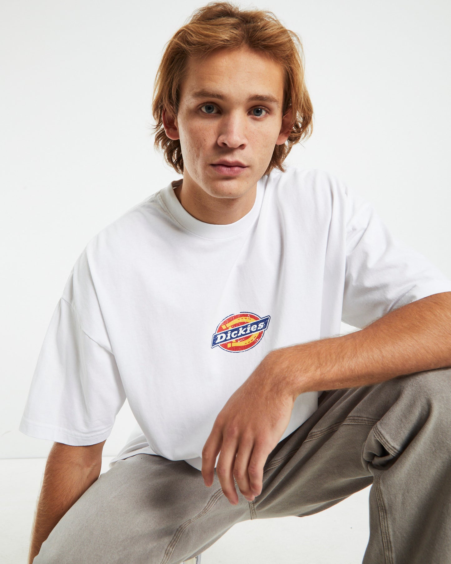 Classic Logo Distress Short Sleeve T-Shirt White