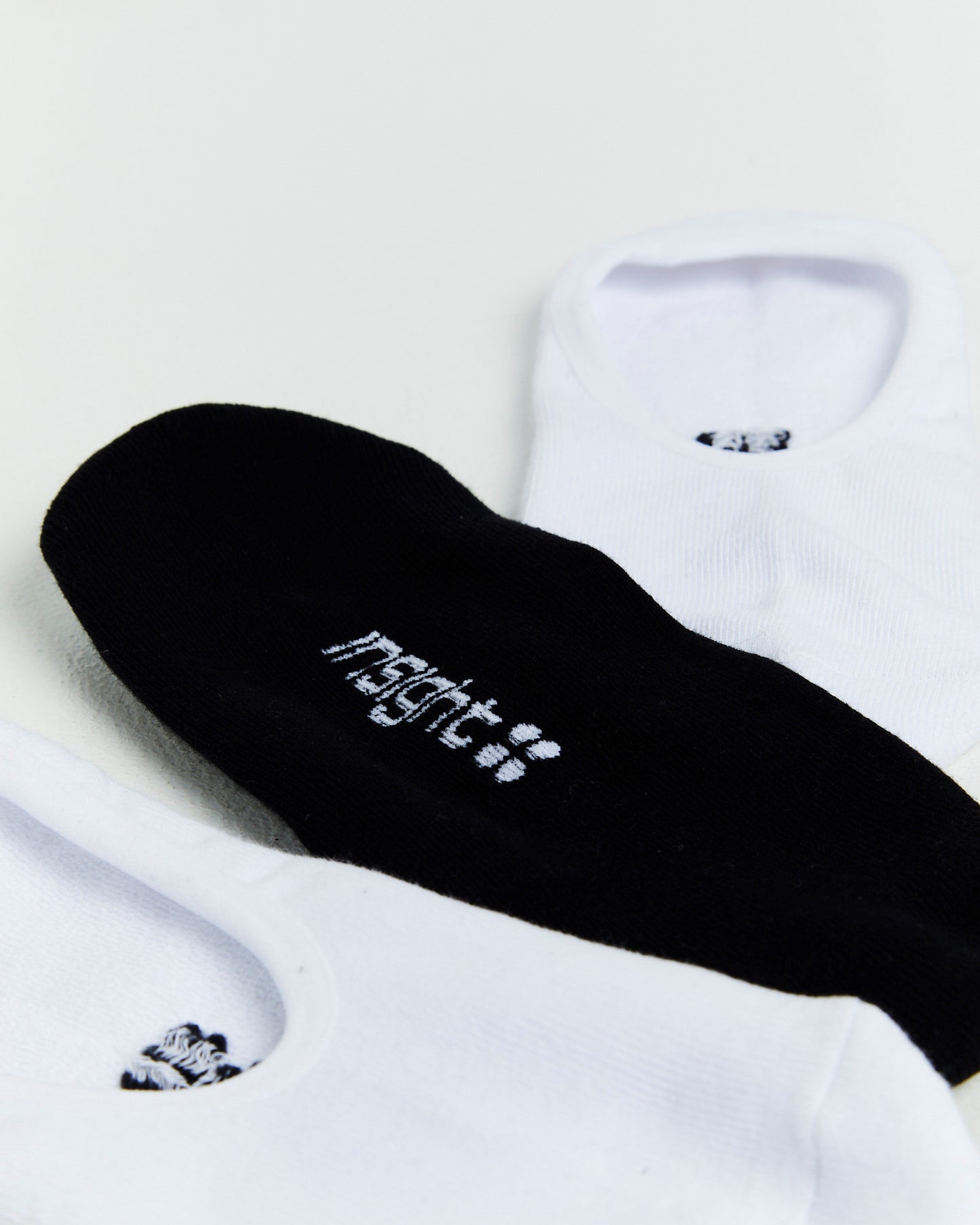 Core Unisex Invisible Socks 3 Pack White/Black
