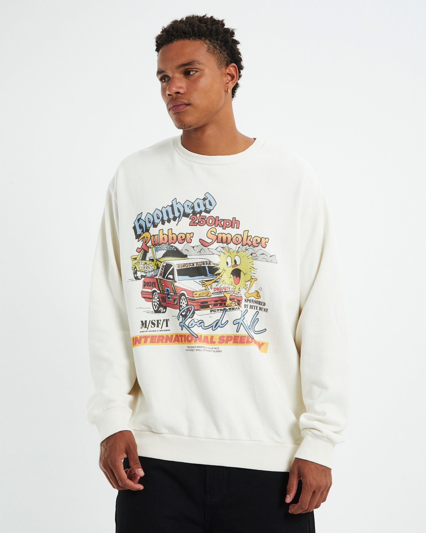 Hoonheads 50/50 Crewneck Jumper Thrift White