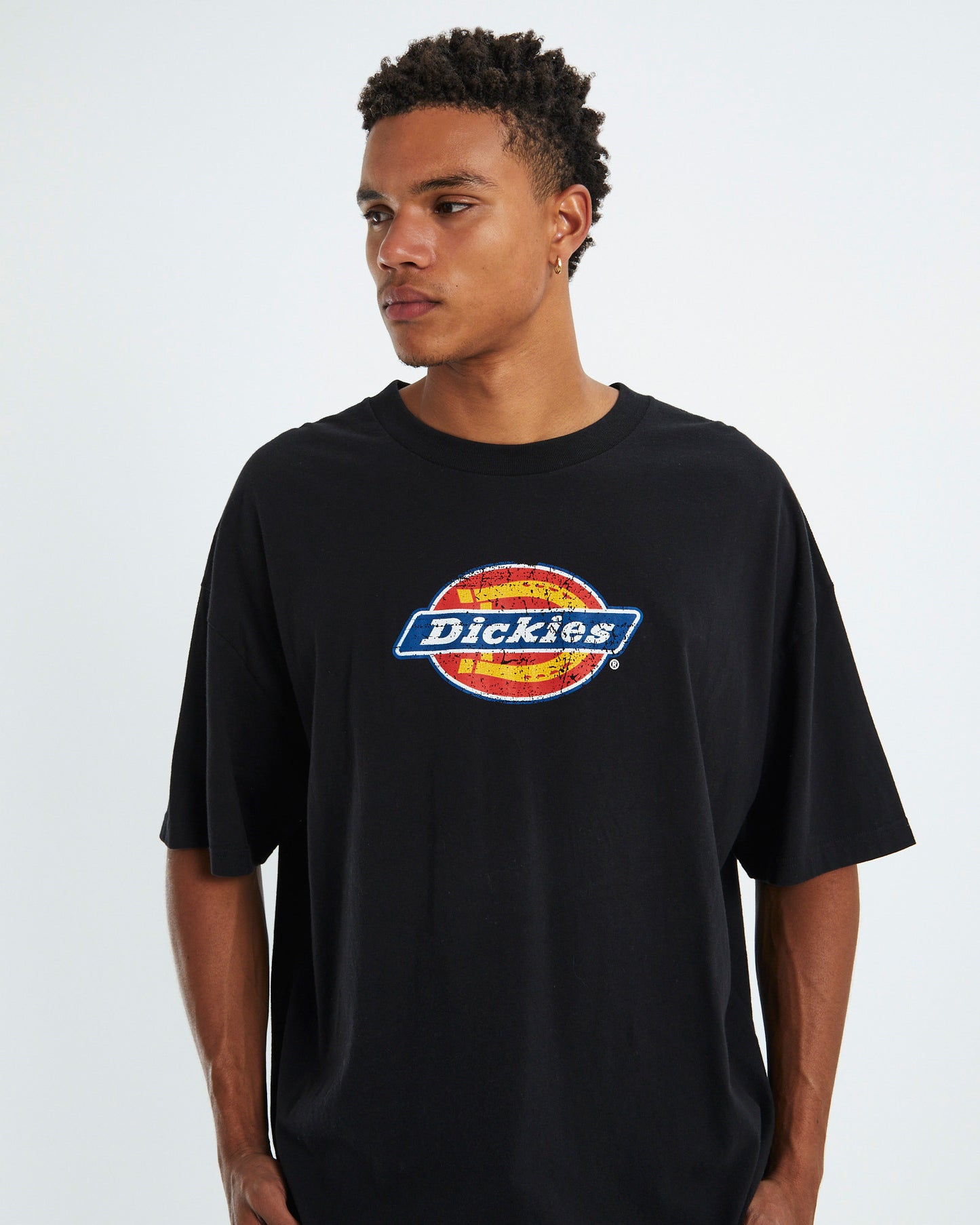 Classic Logo Distress Short Sleeve T-Shirt Black