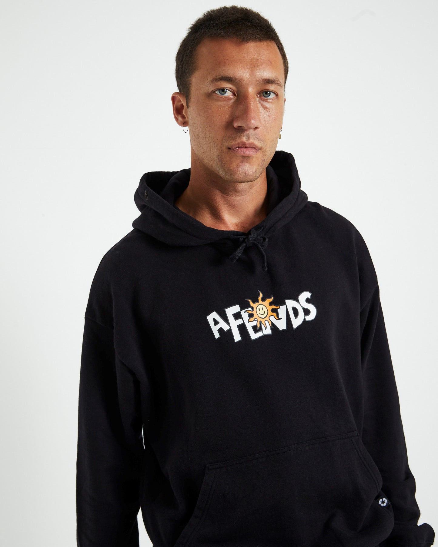 Sunshine Recycled Pull On Hoodie Black