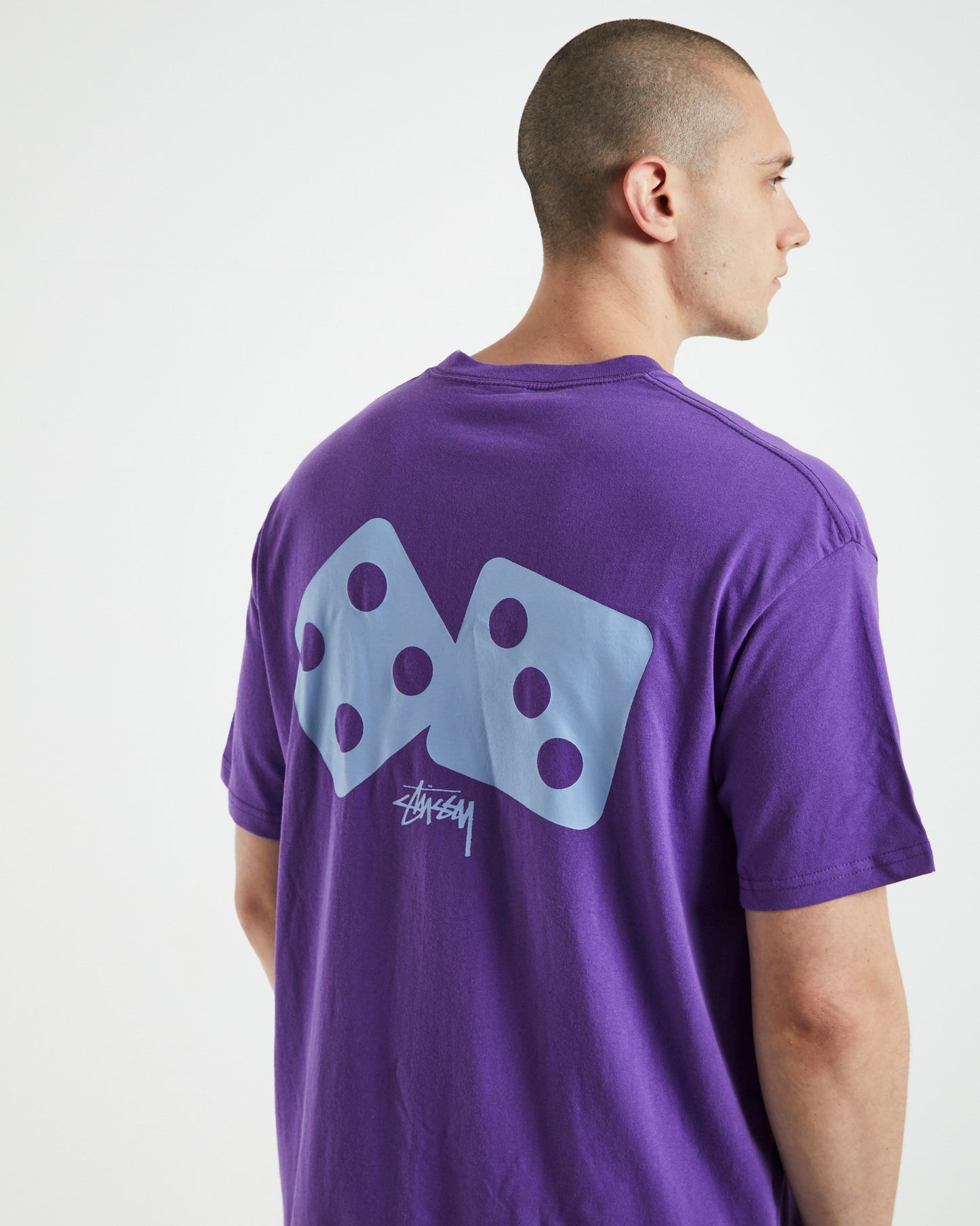 Two Dice Short Sleeve T-shirt Bright Violet