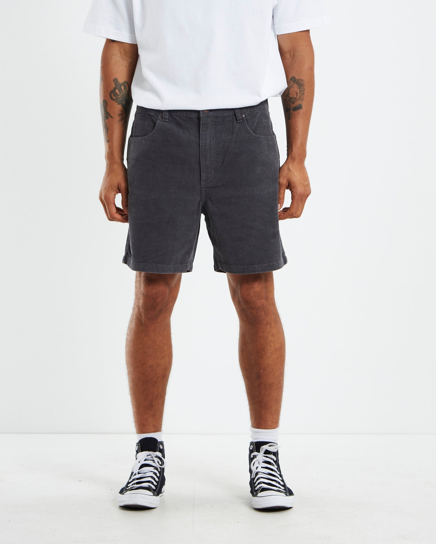 Cord Shorts Pewter Grey