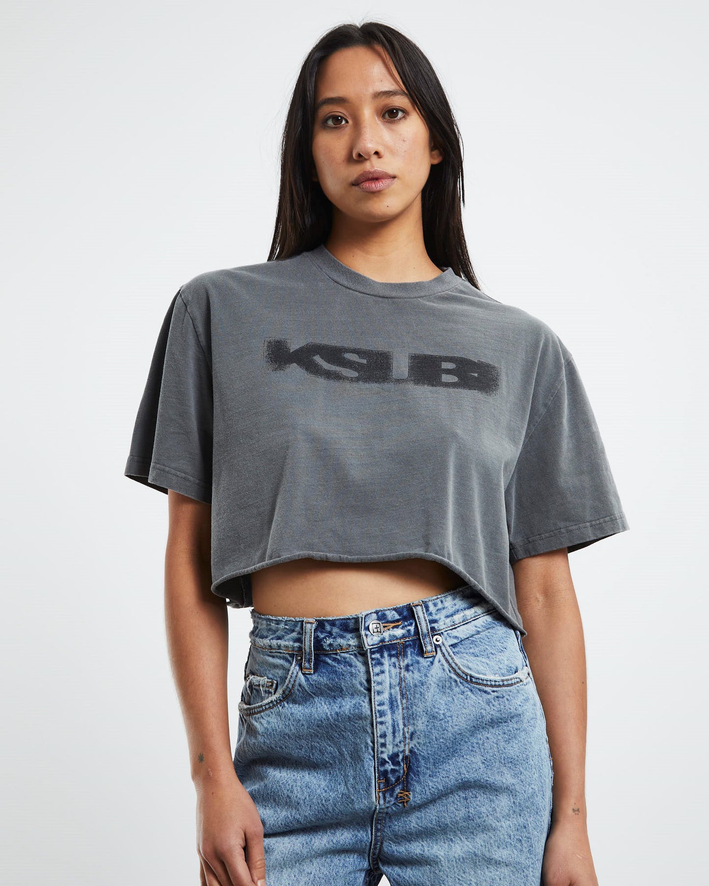 Sott Oh G Crop T-Shirt Vintage Grey