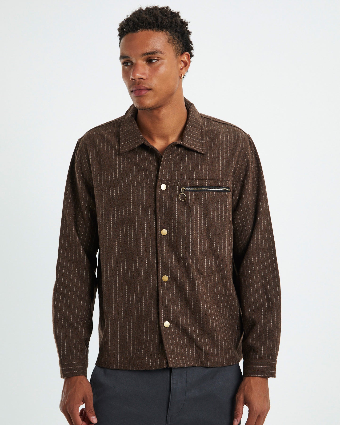 Harmony Long Sleeve Overshirt Bark Brown