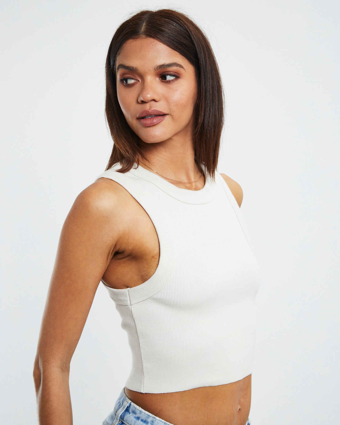 A Heather Singlet White Sand